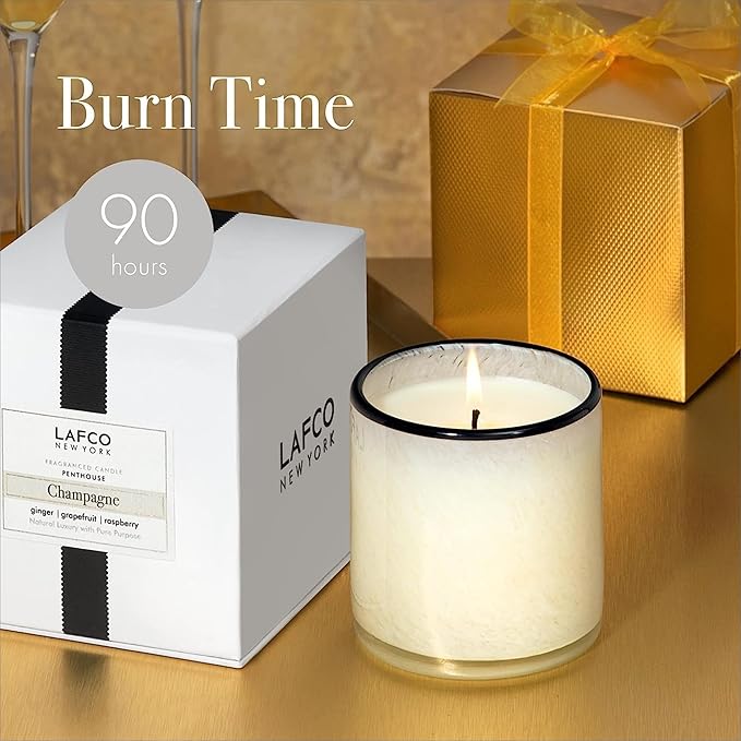LAFCO New York Signature Candle, Champagne - 15.5 oz, 2 Pack - 90-Hour Burn Time - Reusable, Hand