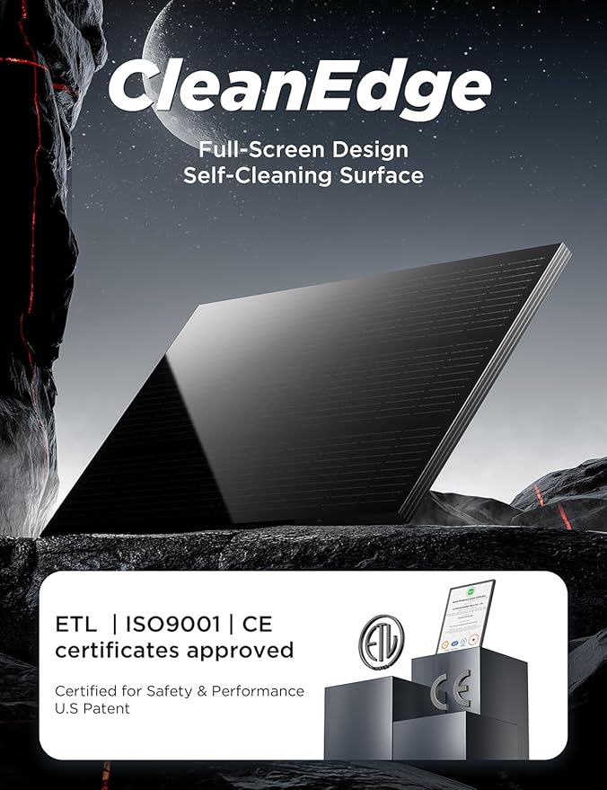 STAR 100W Solar Panels, 12/24V Monocrystalline Solar Panel, High-Efficiency Full-Screen Design