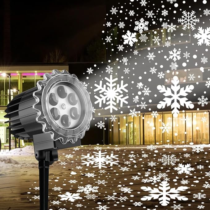 Christmas Snowfall Projector Lights, MILPROX Indoor Outdoor Holiday Snowflake Projector Lights