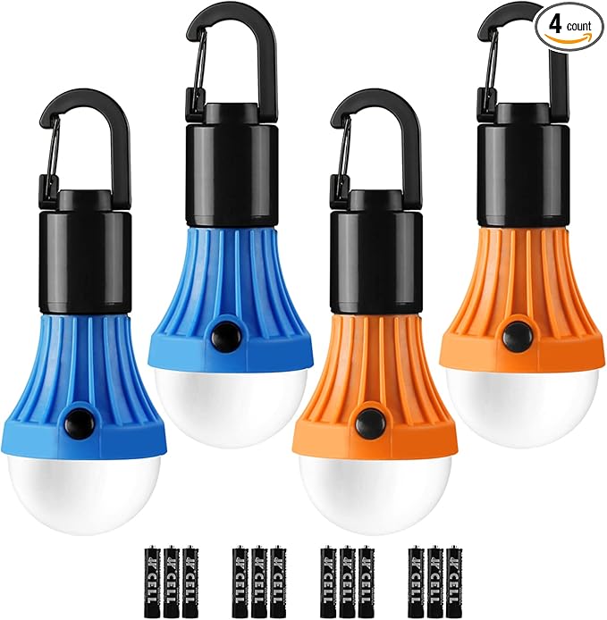 Lepro LED Camping Lantern, Camping Essentials, 3 Lighting Modes, Hanging Tent Light Bulbs with Clip