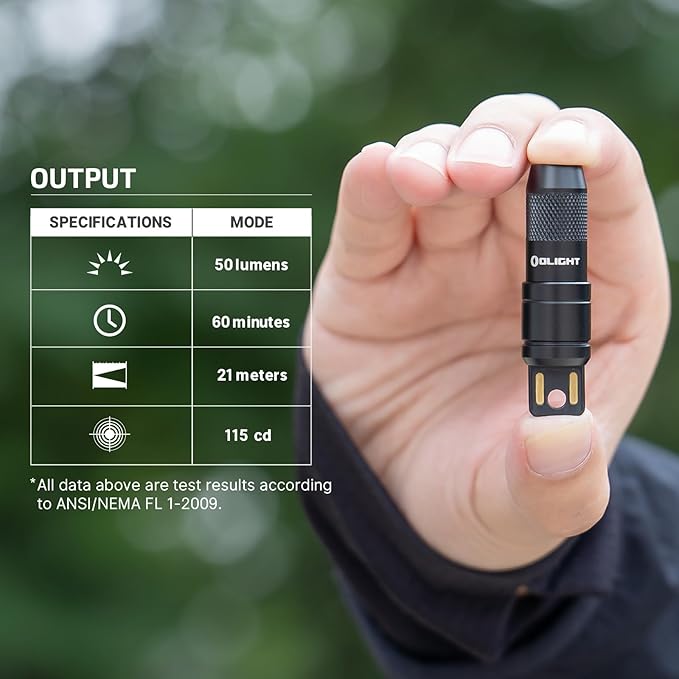 OLIGHT IMINI 2 EDC Rechargeable Keychain Flashlight, 50 Lumens Compact and Portable Mini LED