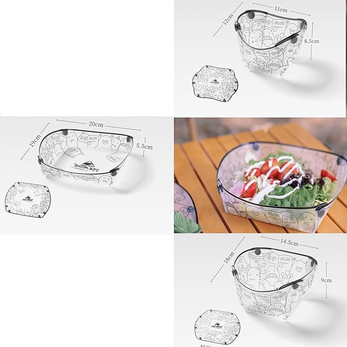 Collapsible Bowl Plate Set, Portable Camping Tableware, Food Grade Material Free Folding Plate for