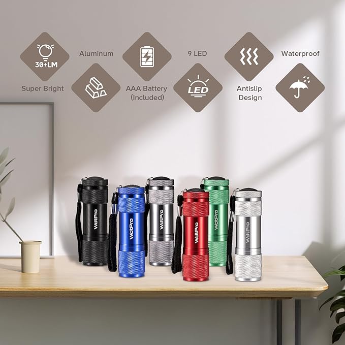 WdtPro LED Mini Flashlights, Super Bright Flashlight with Lanyard, Assorted Colors - Best Tac Torch