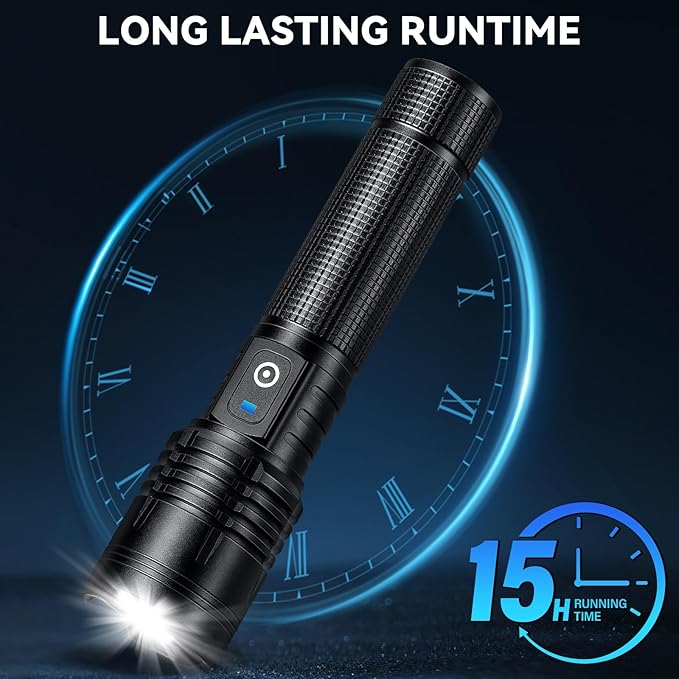 Flashlight Rechargeable LED High Lumens - 99,000 Lumens Super Bright Flashlights with 5 Modes