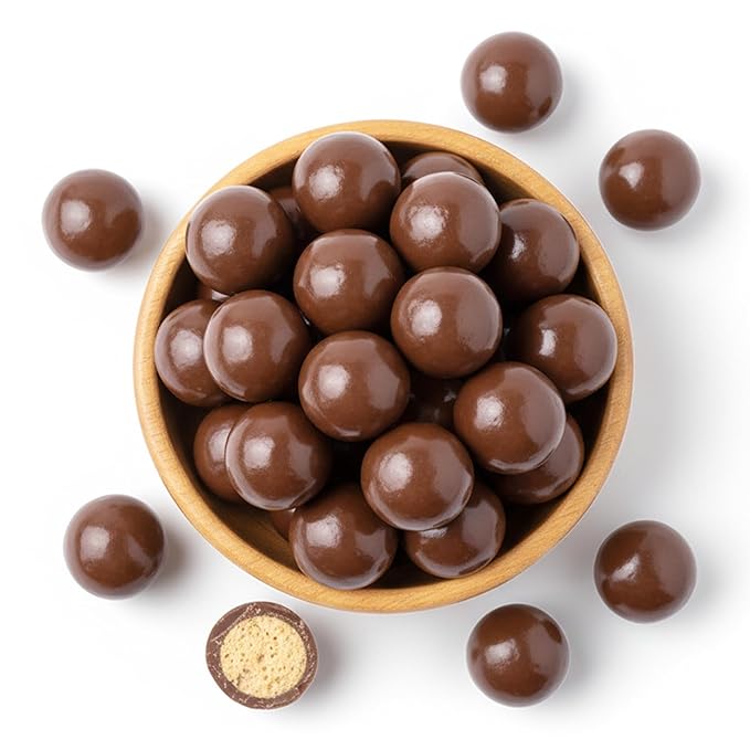 NY Spice Shop Belgian Dark Chocolate Malt Balls Party Decorations - 1 Pound Malted Milk Balls Candy