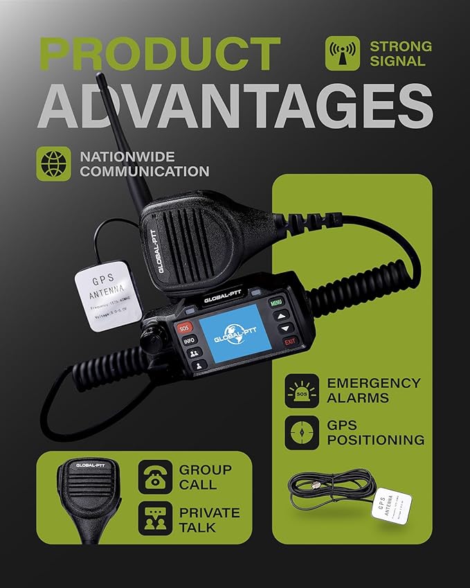 2-Pack Push-to-Talk Over Cellular (PoC) Mobile Radios with GPS SOS - 4G LTE Nationwide PTT