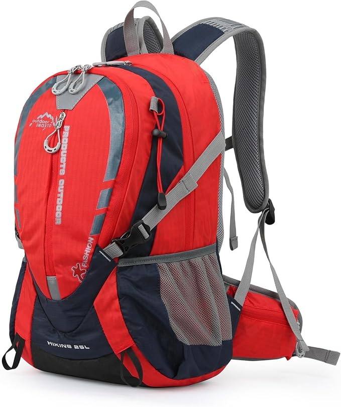 INOXTO Small Hiking Backpack with 2L Water Bladder and Waterproof Rain Cover, 25L Hydration Daypack