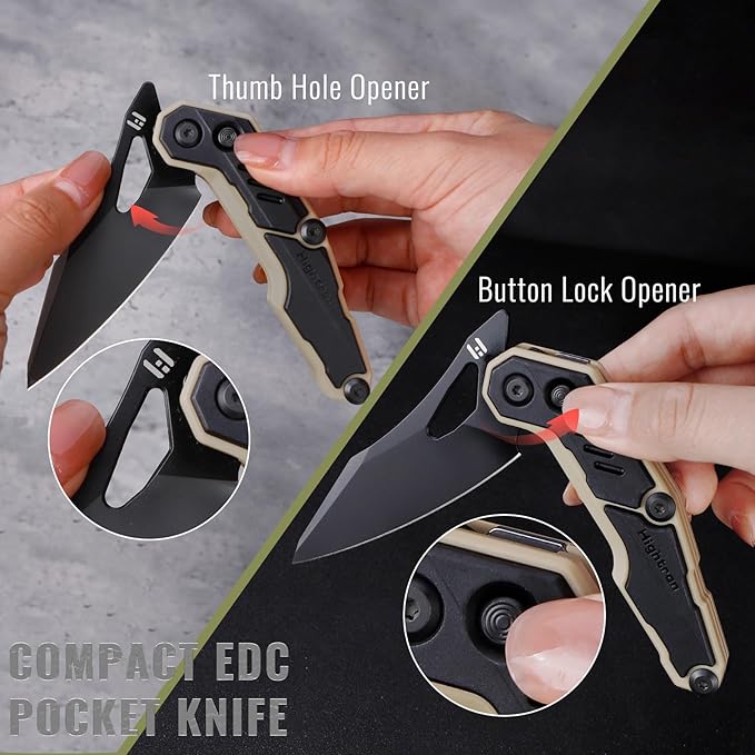 Hightron Spectron Folding Pocket Knife, 3.05" M390 Steel Blade and Nylon Fiber Handle, Sharp EDC