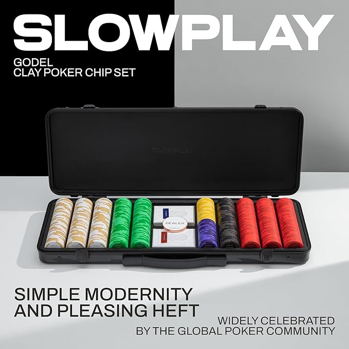 SLOWPLAY Godel 14g Clay Poker Chips Set for Texas Hold?™em, 500 PCS [Blank Chips] Features a