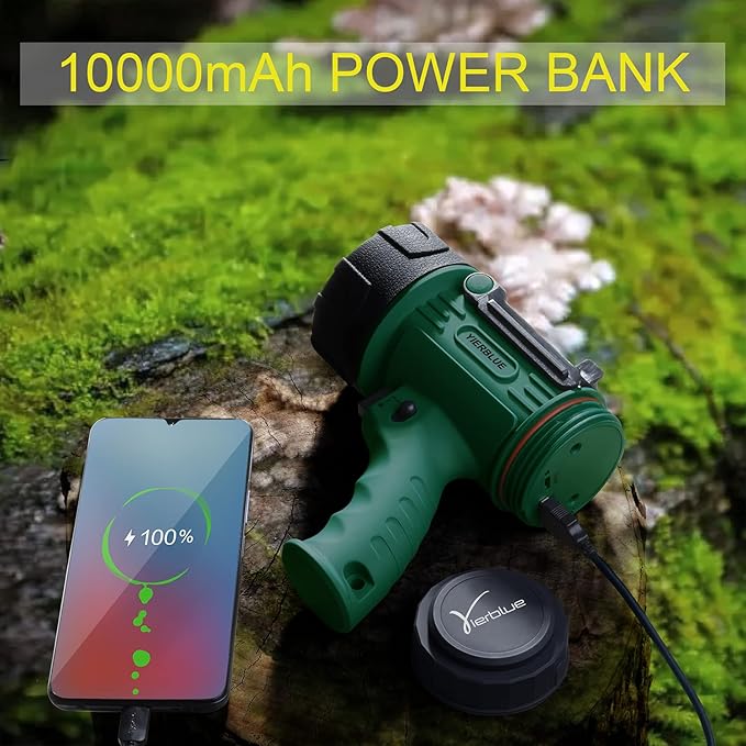 YIERBLUE Rechargeable Spotlight Flashlight, 1000,000 High Lumen LED Spotlight with Ultra-Long