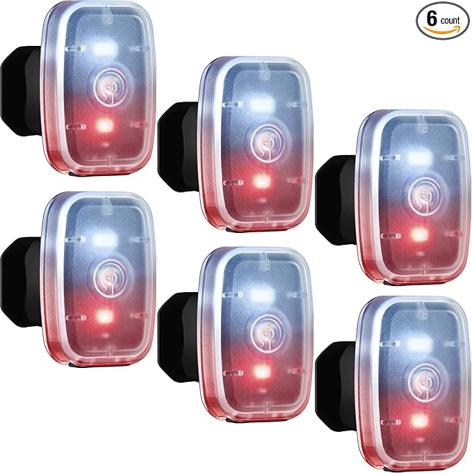 Mudder Running Lights for Runners Rechargeable LED Safety Lamps USB Rechargeable Clip on Strobe