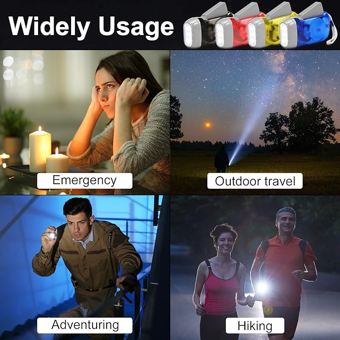 Treela 36 Pcs Hand Crank Flashlights Operation Christmas Bulk Items Squeeze Flashlight No Battery