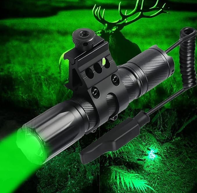 ULTRAFIRE Hunting Green Flashlight - 382 Yards Green Light Predator Light 520nm-540nm Green