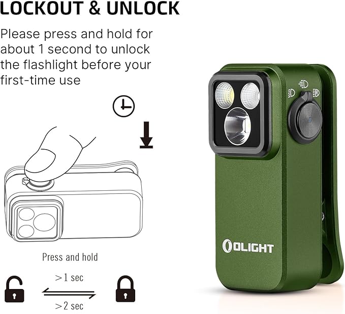 OLIGHT Oclip Pro EDC Flashlight Clip-on Light, Rechargeable 500 Lumens with Three Lighting