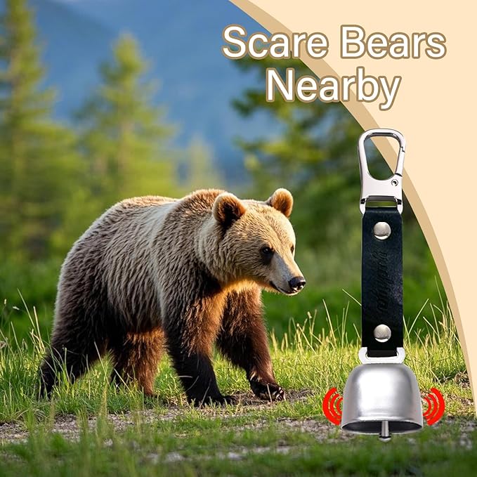 Bear Bell with Magnetic Silencer|Bear Bells for Hiking & Camping|Bear Deterrent Device with