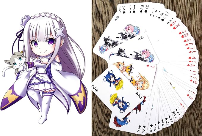 Anime Playing Cards # Poker Deck 54 Cards All Different # KUENO Chibi Japan Manga Anime Characters