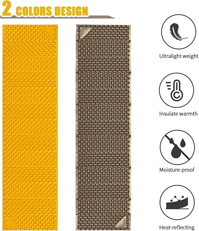 Foam Camping Pads for Hiking, Ultralight Closed Cell Mattress, Waterproof Soft Mat for Adults, Wide