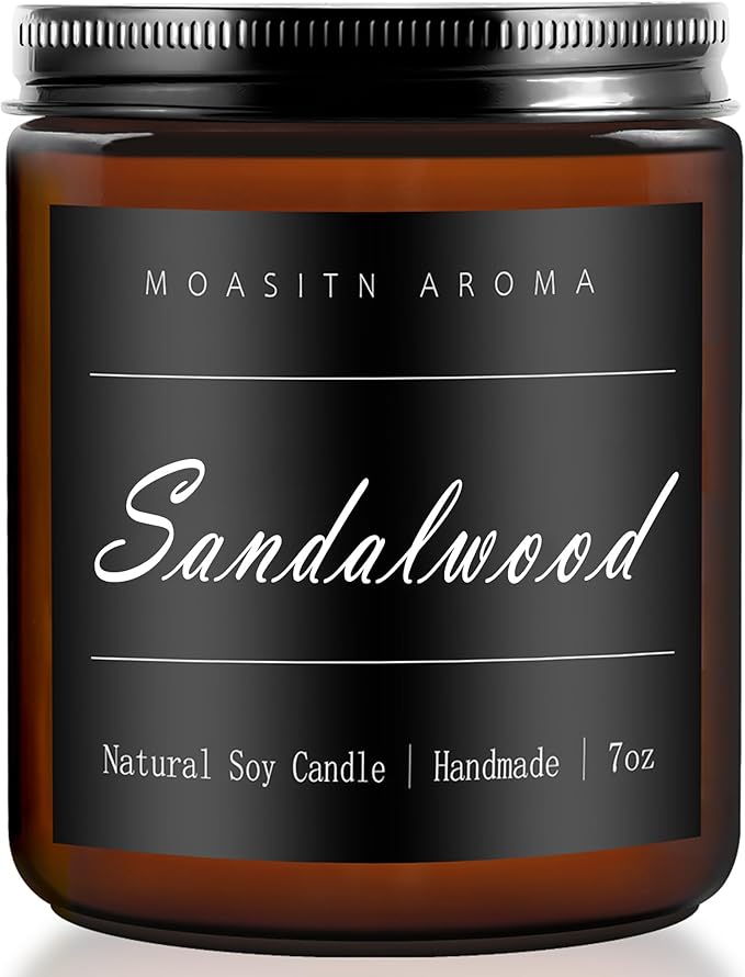MOASITN Sandalwood Heavenly Scented Candles for Home| Natural Soy Aromatherapy Candle| Handmade