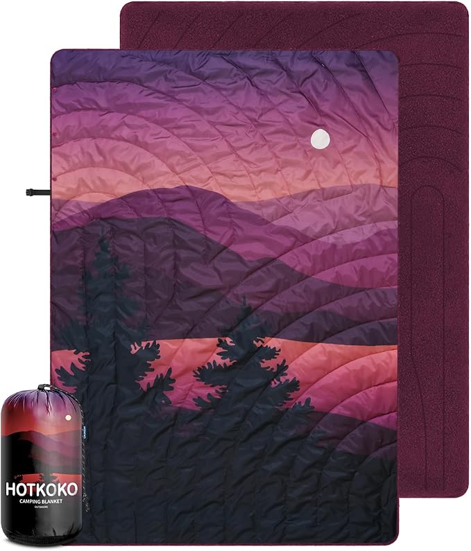 Waterproof Stadium Blanket, Fleece Camping Blanket Soft Warm Wearable Camp Blanket for Outdoor