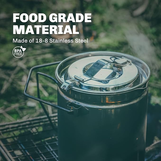 Firemaple Antarcti Stainless Steel Pot - Food Grade SUS304 Camping Pot with Steaming Function
