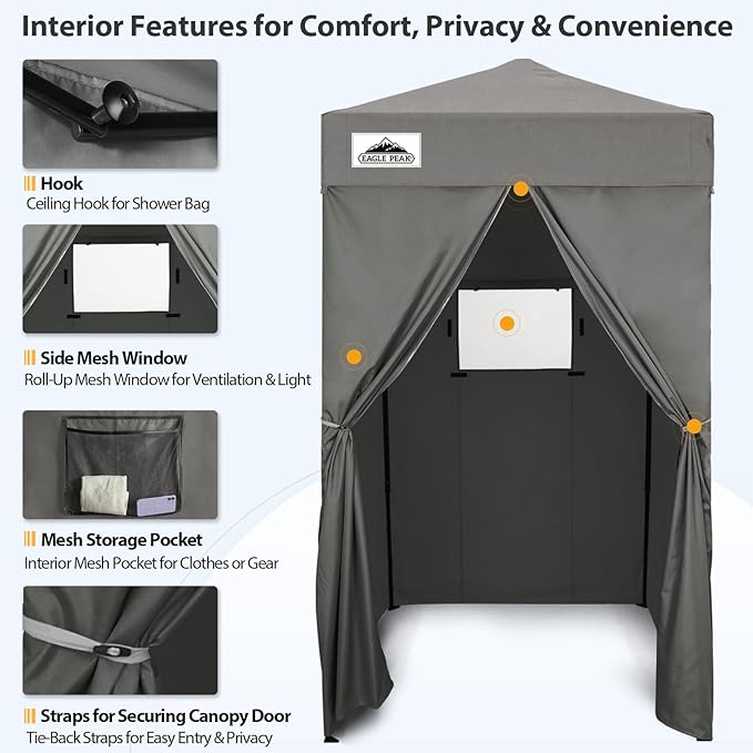EAGLE PEAK Flex Ultra Compact 4x4 Pop-up Canopy, Sun Shelter, Changing Room, Portable Privacy