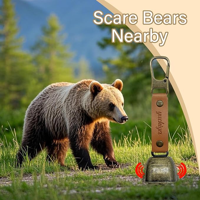 Bear Bell with Magnetic Silencer|Bear Bells for Hiking & Camping|Bear Deterrent Device with