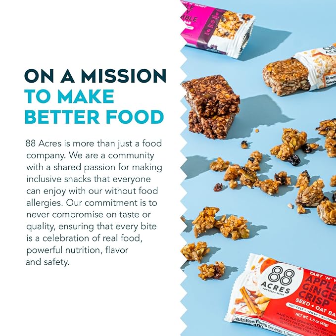 88 Acres Granola Bars | Variety | Gluten Free, Nut-Free Oat and Seed Snack Bar | Vegan & Non GMO |