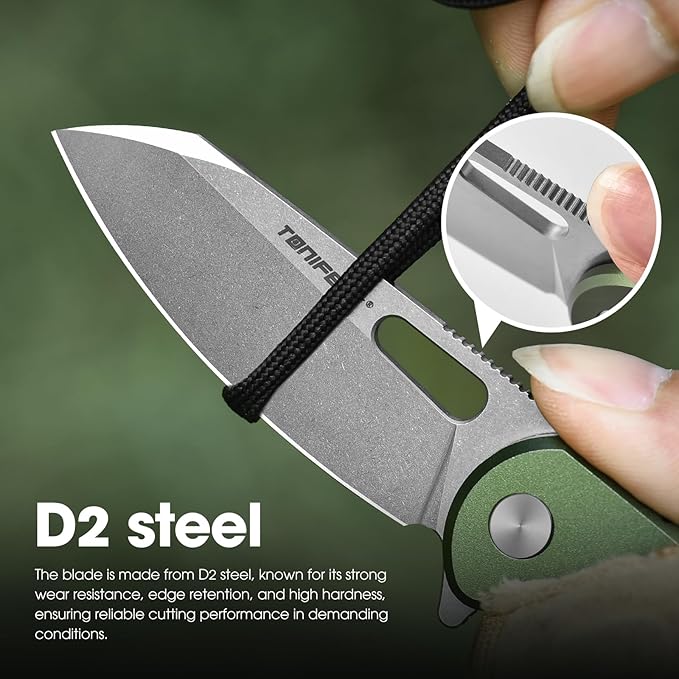 TONIFE Galaxy Mini Folding Knife with D2 Steel Blade and Aluminum Handle, EDC Pocket Tool for