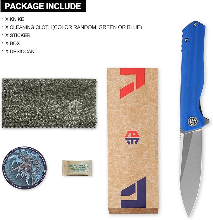 Petrified fish G10 handle D2 steel blade 2CR13 liner ball bearing flipper folding knife camping