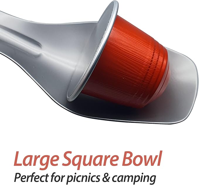 PortableAnd 4-in-1 Camping Utensil Set: Spoon, Spork, Knife, Tongs - Stainless Steel Multi Tool for