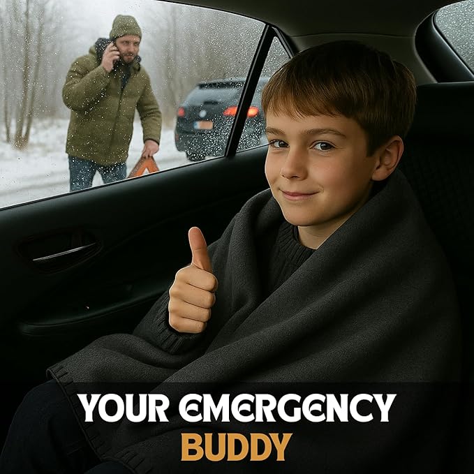 Wool Camping Blanket ??70% Wool Heavy-Duty Military Style Throw, Warm & Washable, Fire Retardant