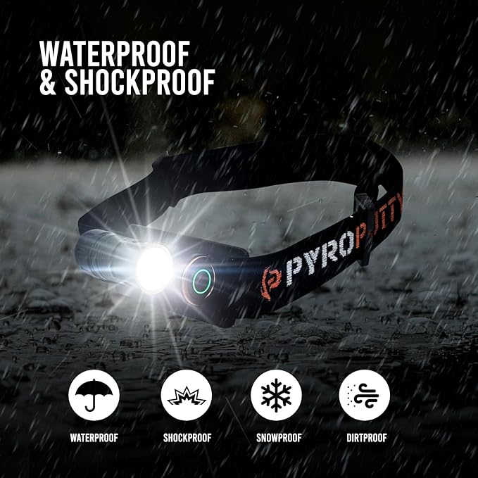 Phone Skope 3oz. Waterproof LED Headlamp with Red Light, Hands Free Torch for Hunting, Camping, or