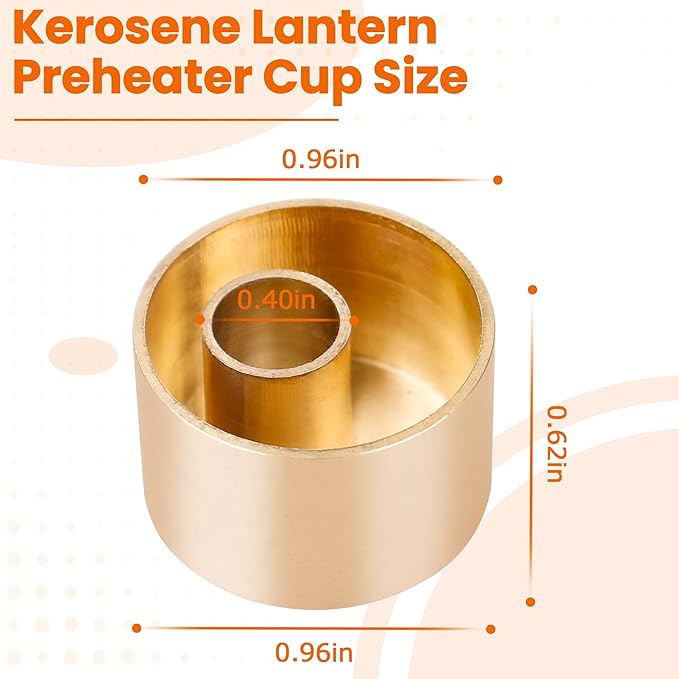 Kerosene Lantern Preheater Cup for Coleman Lanterns - Brass Lantern Accessory, Fits Coleman Lantern