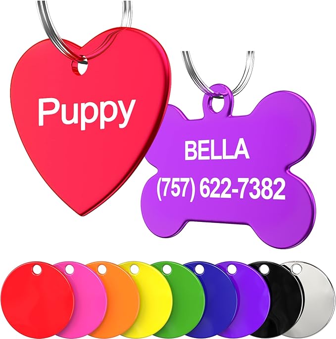 Dr. Fremont's Custom Pet ID Tag | Large, Round, Anodized Aluminum | Many Colors & Shapes | Strong