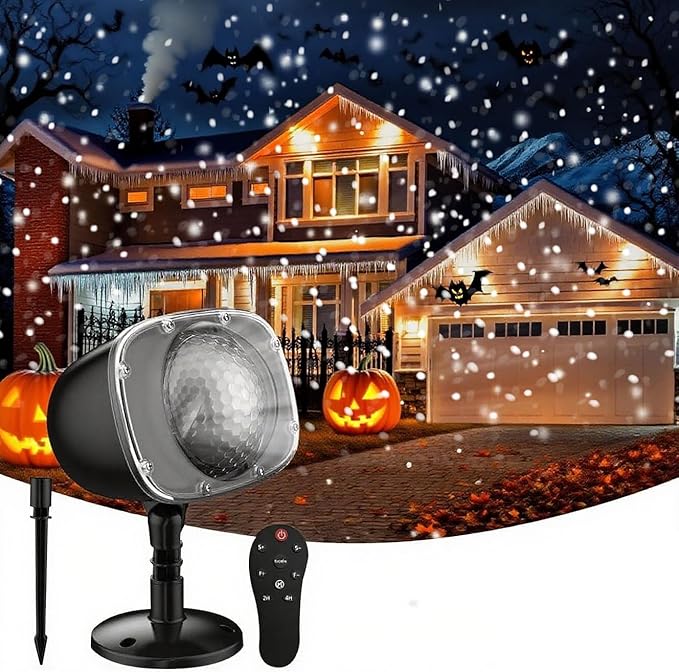 Christmas Snowfall Projector Lights, Holiday Projector Lights Waterproof Snow Flurries Landscape