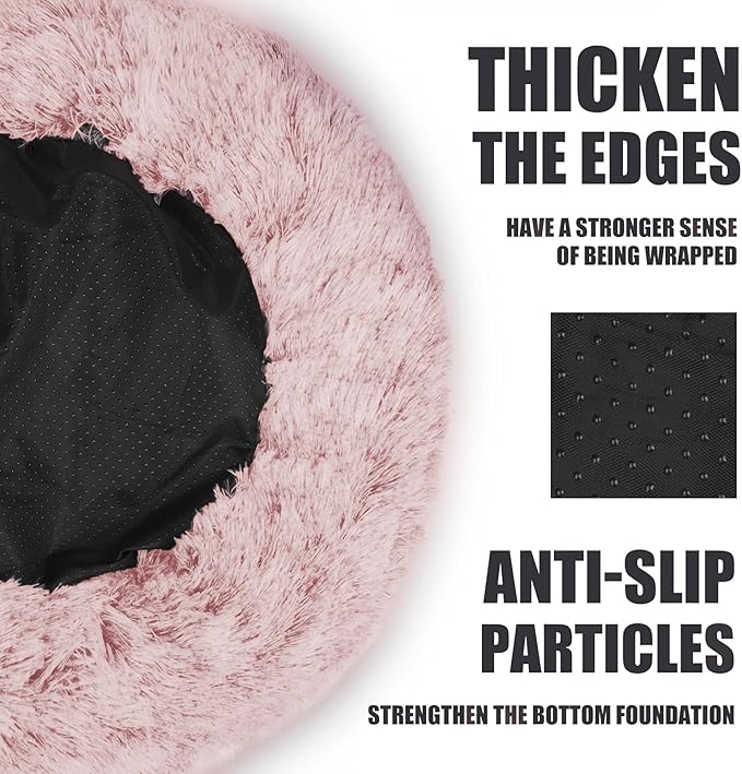 ShinHye Cozy Cat Bed - Round Plush Fluffy Hooded Cave, Indoor/Outdoor, Waterproof & Washable