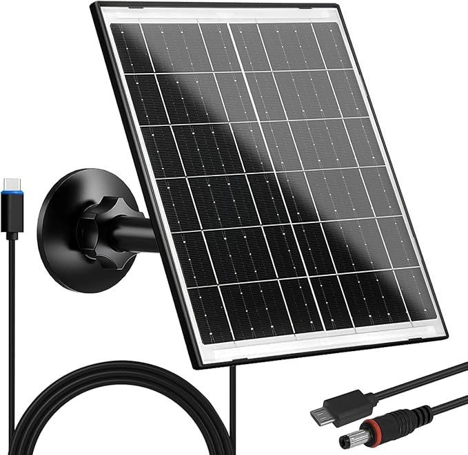 Zivif Solar Panel for Security Camera, 10W Solar Charger Compatible with Battery-Powered Camera