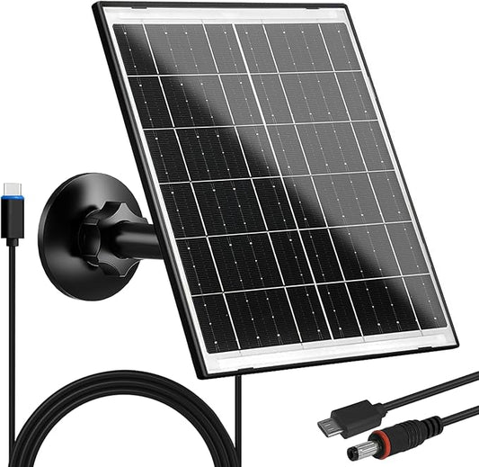 Zivif Solar Panel for Security Camera, 10W Solar Charger Compatible with Battery-Powered Camera