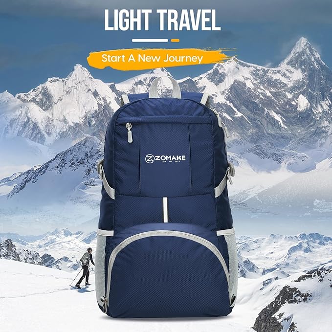 ZOMAKE Lightweight Packable Backpack 35L, Light Foldable Backpacks Water Resistant Collapsible