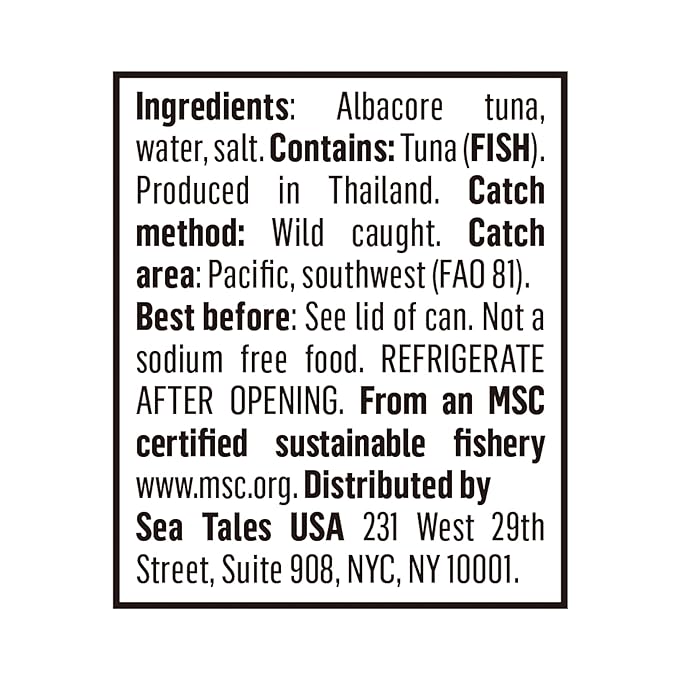 Sea Tales Solid White Albacore Canned Tuna in Water - 100% Pole & Line Wild Sustainably Caught