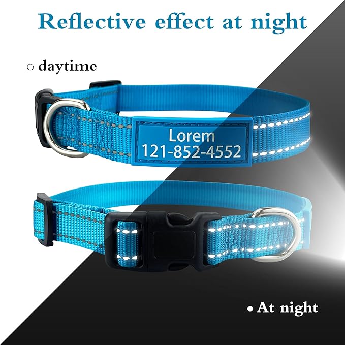Personalized Dog Collar, Custom ID Collar Reflective Nylon Collar with Pet Name and Phone Number 4