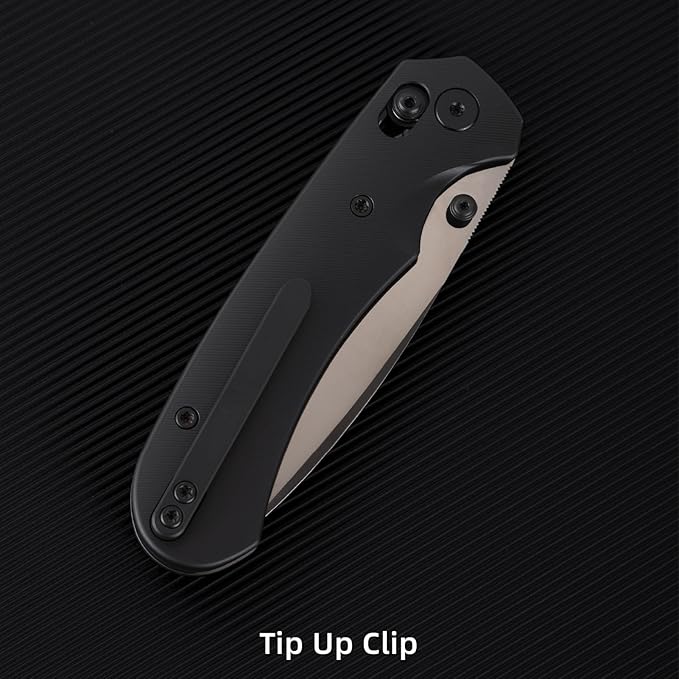 Folding Pocket Knife,3.31” M390 Blade,Erogonomic Titanium Handle,Hunting Survival Knife,EDC Knife