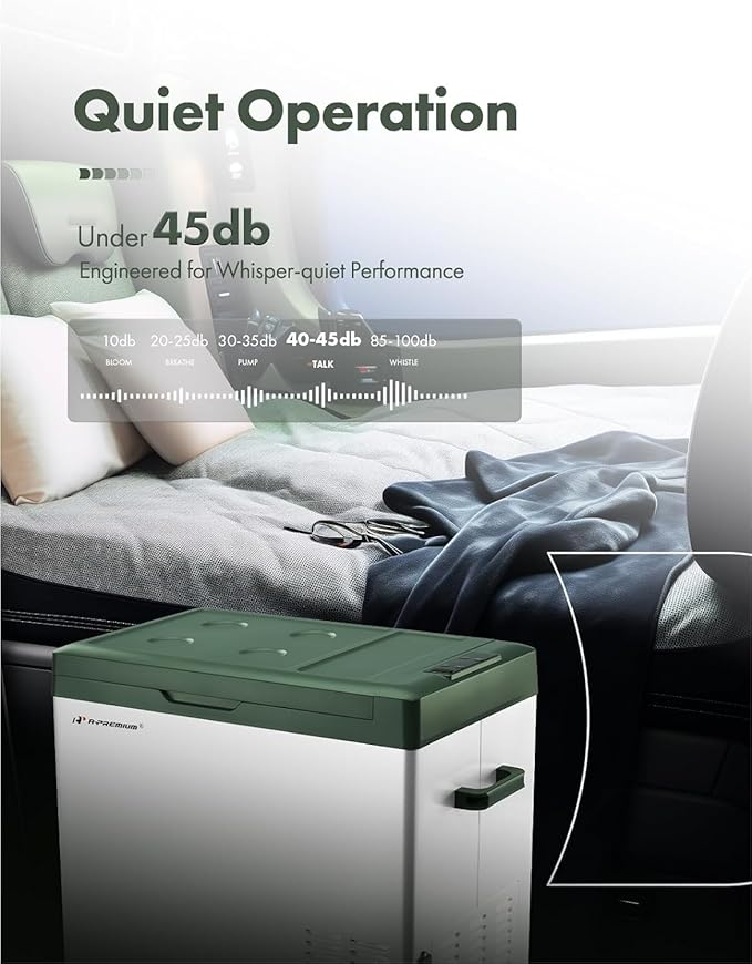 A-Premium 12 Volt Refrigerator 47QT/44.7L Portable Car Fridge Cooler (w/ ABS777 Cover), -4°F~68°F