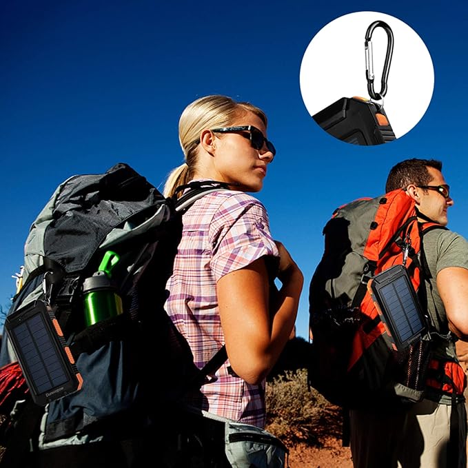 Solar Charger Power Bank, 20000mAh Portable Outdoor Waterproof Solar Battery Charger, Camping