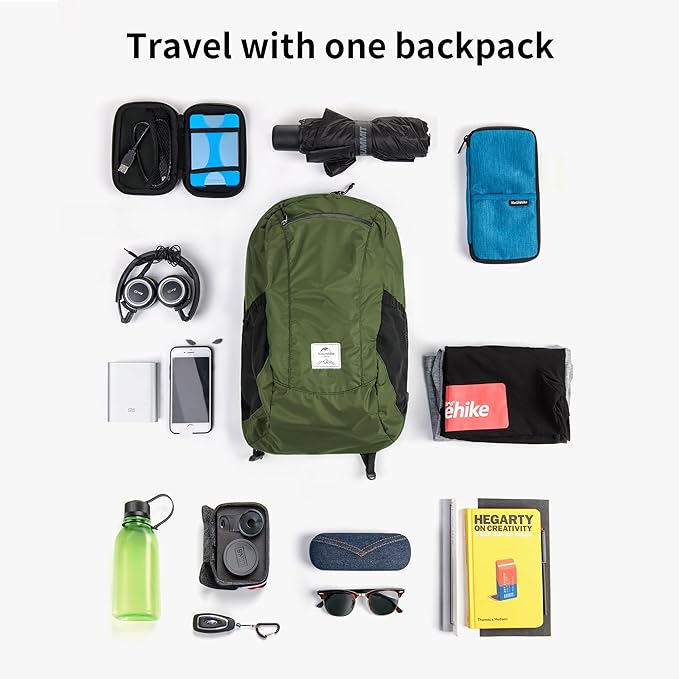Naturehike 18L Lightweight Hiking Daypack, Waterproof Camping Packable Backpack Ultralight for