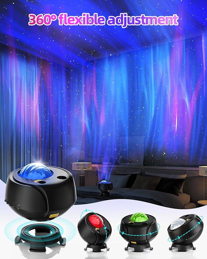 Largest Coverage Area Northern Lights,Galaxy Projector 15 Combinations,60 Light Effects Star