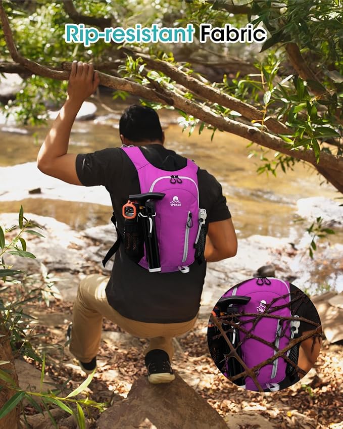 Small Hiking Backpack with Front Phone Holder, Packable Back pack with Chest and Waist Strap