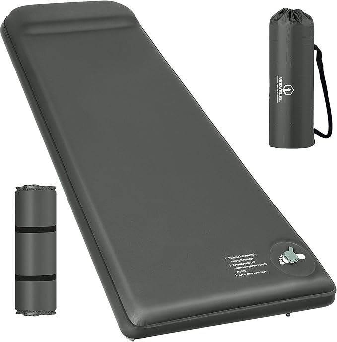 Memory Sleeping Pad, 3.1" Ultra-Thick Foam Sleeping Mats for Camping, Easy Inflate&Deflate,9.5