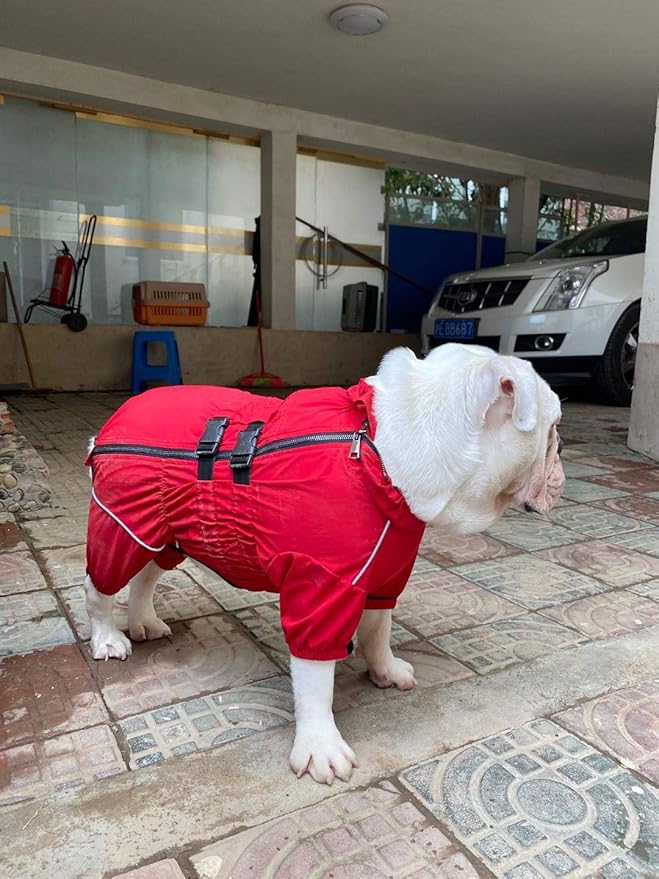 Dogs Waterproof Jacket, Lightweight Waterproof Jacket Reflective Safety Dog Raincoat Windproof