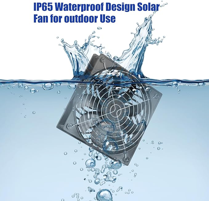 MARBERO 4.7 Inch Solar Powered Fan Kit, 15W Solar Panel with 2 Waterproof Fans, Intake or Exhaust